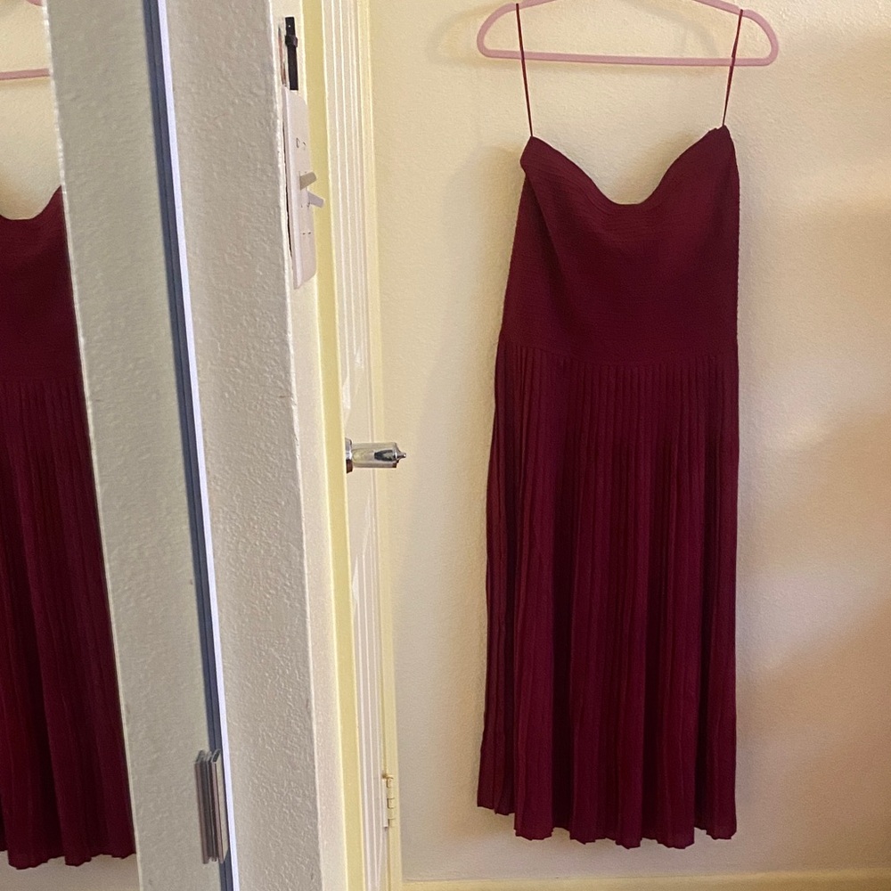 NWOT Blithe Chic Strapless Burgundy Dress, Size L